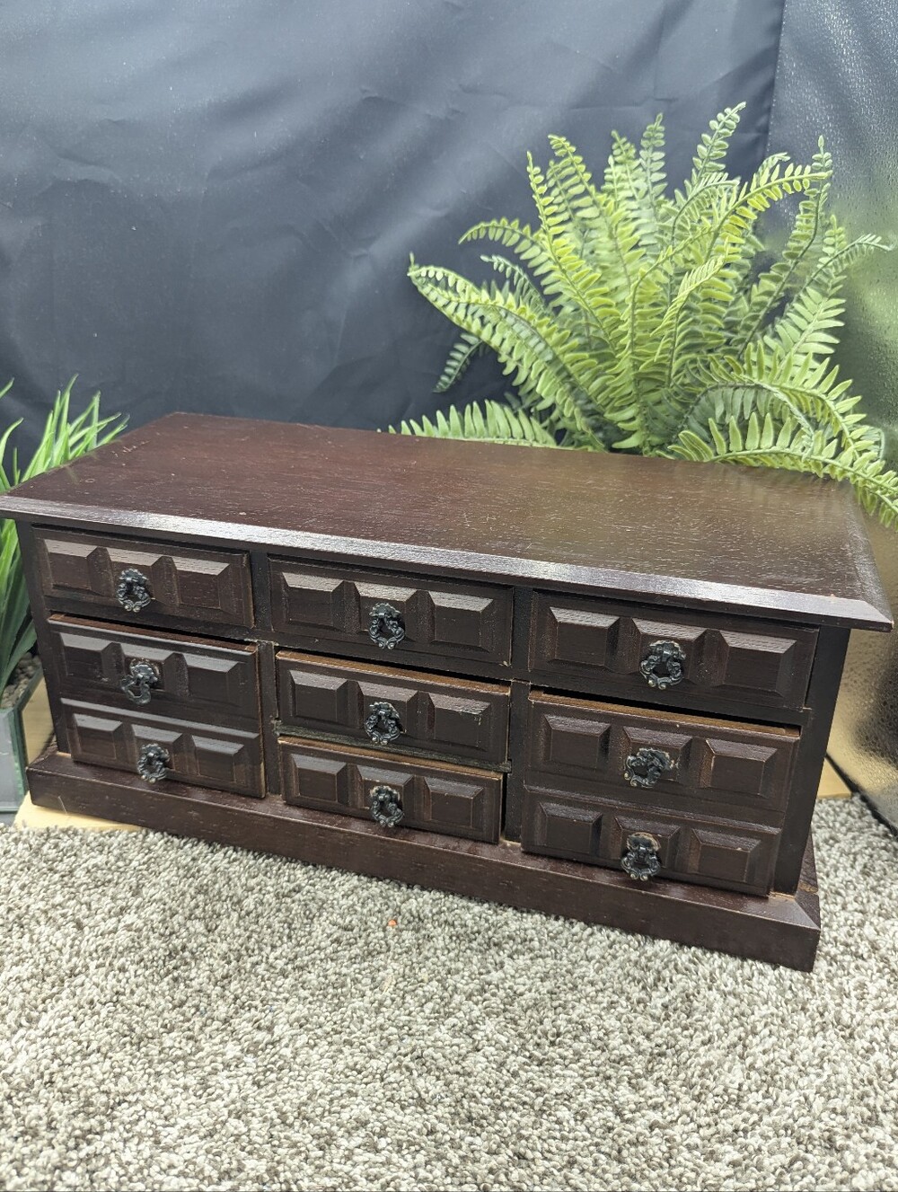 Vintage Price Import Japan Jewelry Music Box 7 Drawer 15.25”x7”x7.5” Working